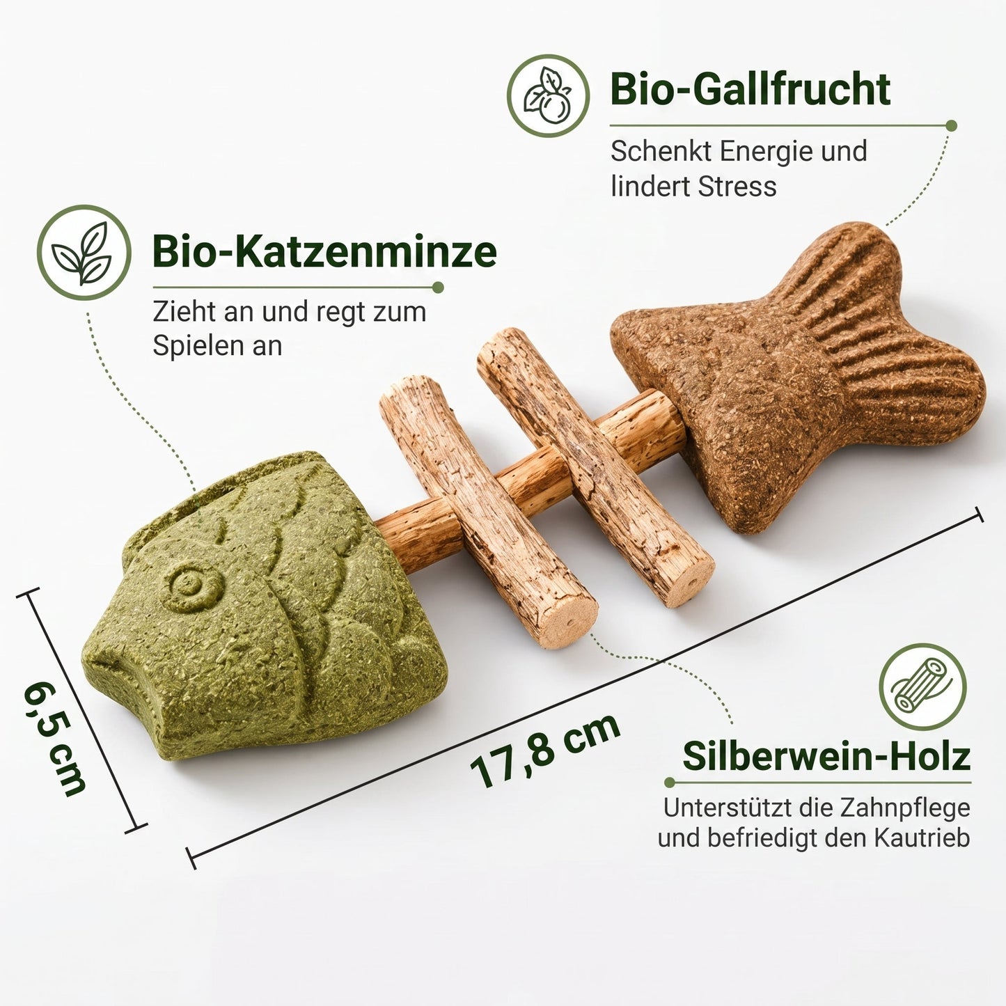 Zahnpflege-Kauspielzeug für Katzen in Fischgrätenform🍁💖