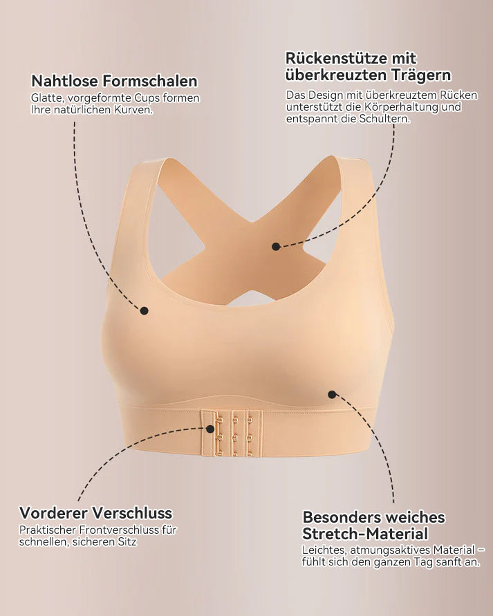 Vnproo®Haltungs-Bh Mit Frontverschluss, Gekreuztem Rücken, Kabellos