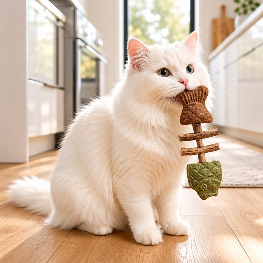 Zahnpflege-Kauspielzeug für Katzen in Fischgrätenform💐💖