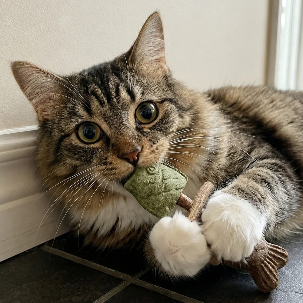 Zahnpflege-Kauspielzeug für Katzen in Fischgrätenform🍁💖