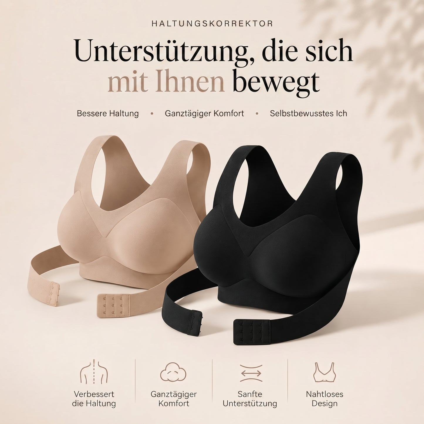 Vnproo®🍁💖Haltungs-Bh Mit Frontverschluss, Gekreuztem Rücken, Kabellos